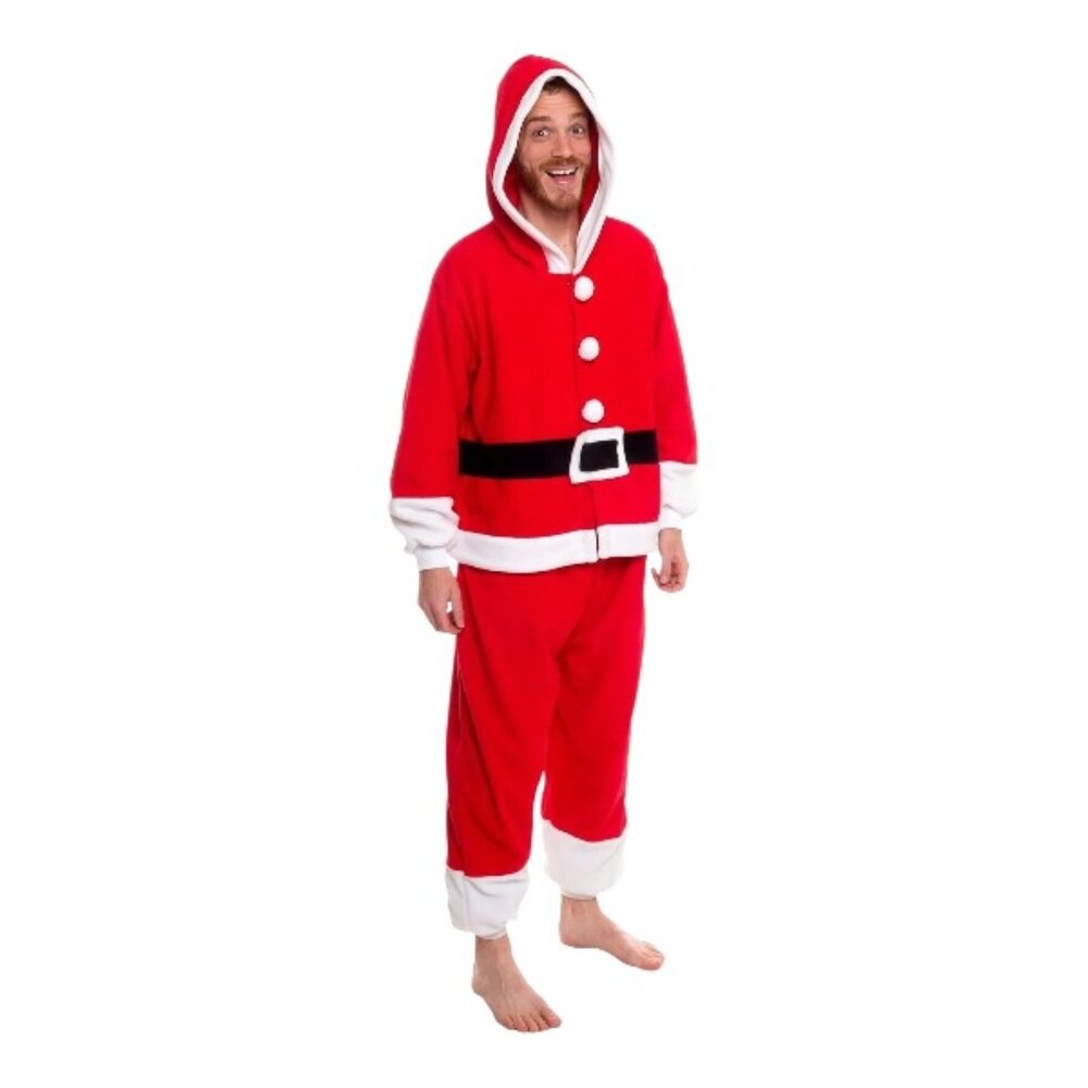 NWT Santa Claus Costume Size S Unisex One Piece Cosplay FUNZIEZ! Silver Lilly